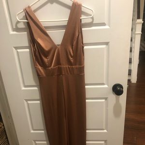 Charlotte Russe Bronze Blush Jumpsuit